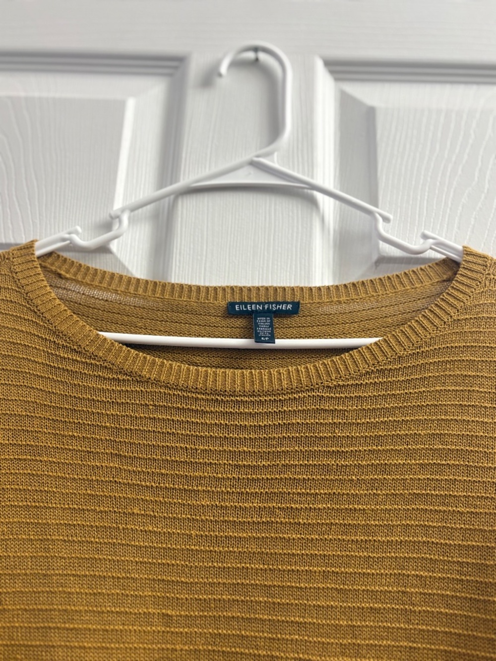 Women's Eileen Fisher Brown Knit Crewneck Sweater - Picture 2 of 6